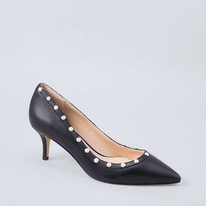White House Black Market Leather Pearl Pumps 6M